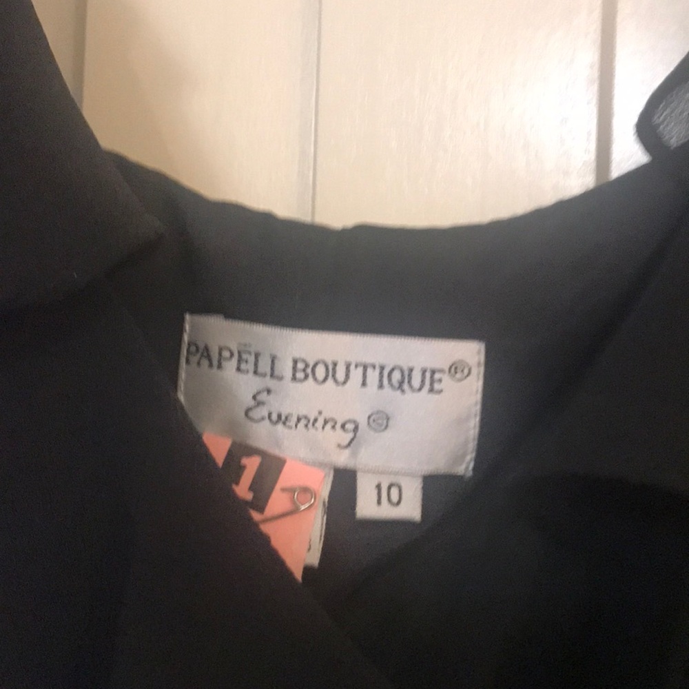Long black crepe fully lined dress